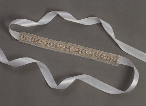 Gold beaded bridal trim | Dressy Belts | Gold and Silver Beaded