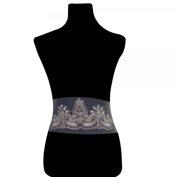 Morgance | Eastern Beaded Bridal Belt | Bridal Sash Appliqué
